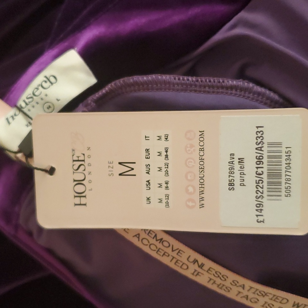 HOUSE OF CB: VELVET PURPLE DRESS - Picture 3 of 3